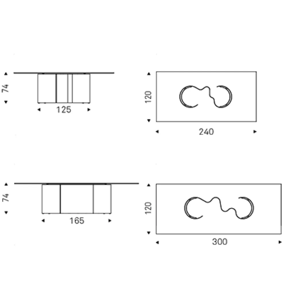 Rectangular table Cattelan Italia Papel Glass